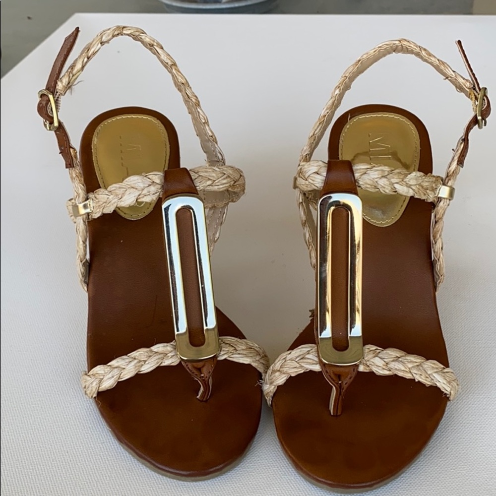 Mia strappy braided rope wedge sandal